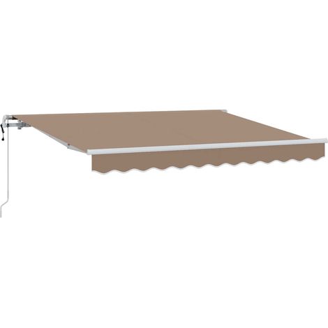 Auvent rétractable Taupe 450 × 350 cm Tissu et Aluminium vidaXL