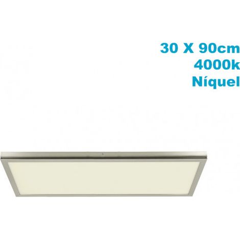 Panel LED Tivoli superficie 72W 4000K níquel 30x90cm (1/3)