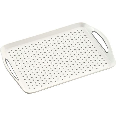 Bandeja antideslizante, blanca, 45x32 cm