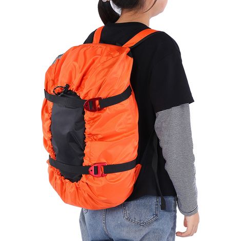 Sacoche pliable pour corde d'escalade avec bandoulière, idéale pour le camping et la randonnée (Orange) (1/5)