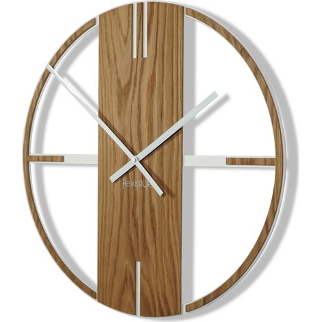Orologio da parete unico in metallo rovere 50 cm (1/5)