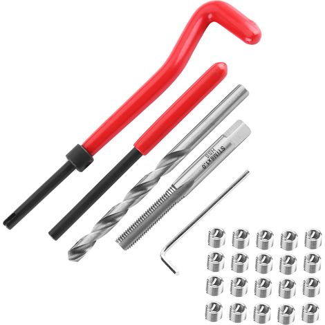 Kit de réparation de filetage 25 pièces, ensemble d'outils à main compatibles pour les réparations automobiles M6 x 1,0 x 8,0 mm (1/5)