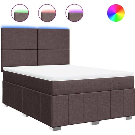 Maison Exclusive - Sommier à lattes de lit avec matelas Marron foncé 160x200 cm (1/5)