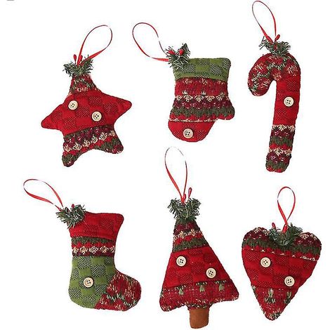 6-teiliger Weihnachtsbaumschmuck zum Aufhängen (1/3)