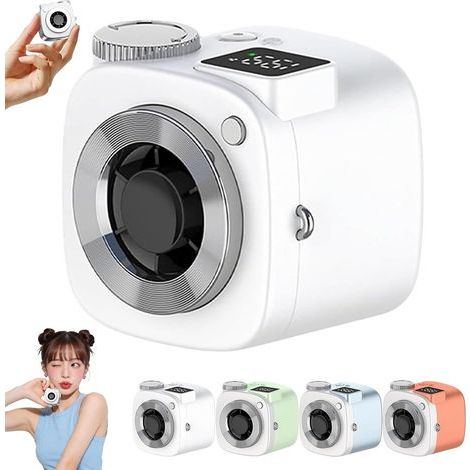 Ventilateur mini caméra USB rechargeable avec écran LED, 199 vitesses,Blanc (1/5)