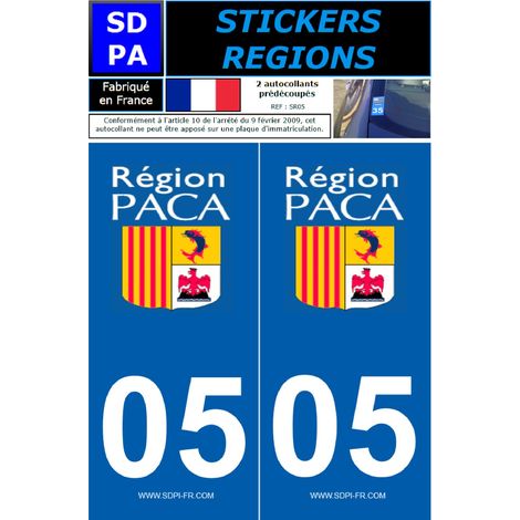 ADHESIFS REGION DEPARTEMENT 05 PACA X2