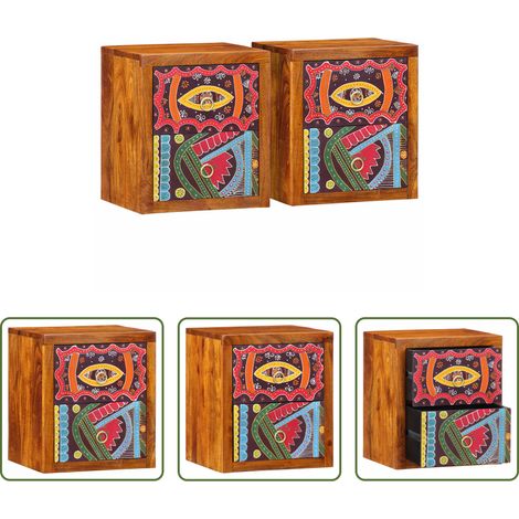 Akazienholz Nachttisch -  Nachttisch 2 pcs Braun 35 x 30 x 40 cm Massivholz Akazie (1/5)