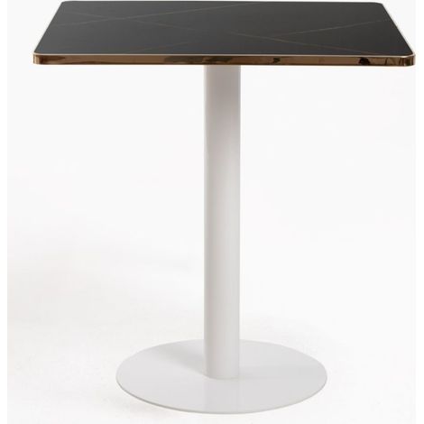 Mesas Auxiliares - Mesa Firro Cuadrada 70cm Blanca - Negro (1/5)