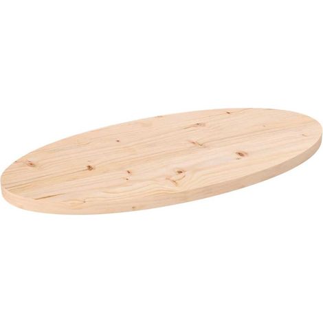 vidaXL Plateau de table ovale en pin massif 70 x 35 x 2,5 cm (1/5)