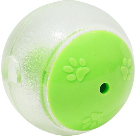 Balle jouet pour chien, jouet d'intérieur et familial vert, distributeur de nourriture, durable en TPR. (1/4)