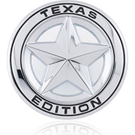 Emblema Metal 3D Star Logo Texas Edition - Para Automóvil - Diámetro 7,5 cm - 1 Unidad