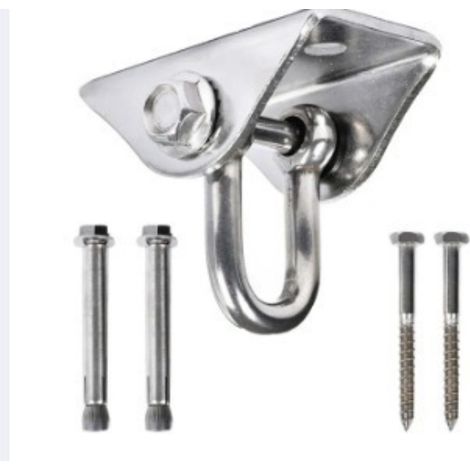 Filiyano – Support fixe en acier inoxydable de type D avec boulons d'expansion pour une rotation libre à 180° sans rotation pour balançoires, hamacs (1/5)