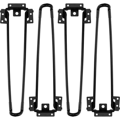 Klappbare Tischbeine, 4 Stück, Haarnadel-Klapptischbeine, 52 cm hoch, schwarz, robust, einfach zu montieren, klappbares Couchtischbein