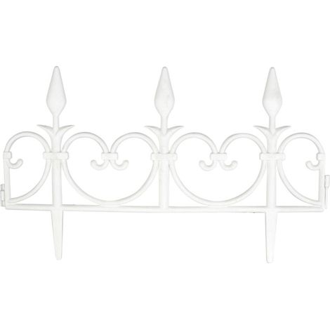 Lot de 8 Bordures - Polypropylène - 51 cm - Pour Massifs et Allées - Blanc (1/5)