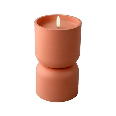 Vela LED decorativa, terracota, 16,5 cm