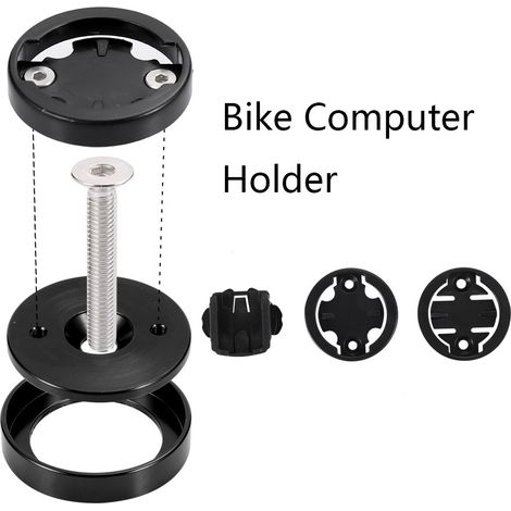 Fahrradcomputer-Vorbau-Halterung aus CNC-gefrästem Aluminium für Cateye und Garmin, Schwarz (1/5)
