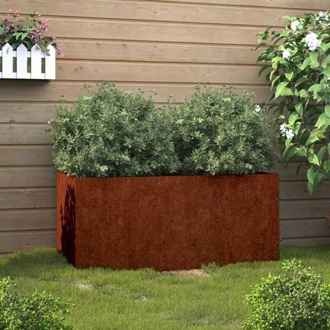 Jardinière 62x40x39 cm acier corten (1/5)