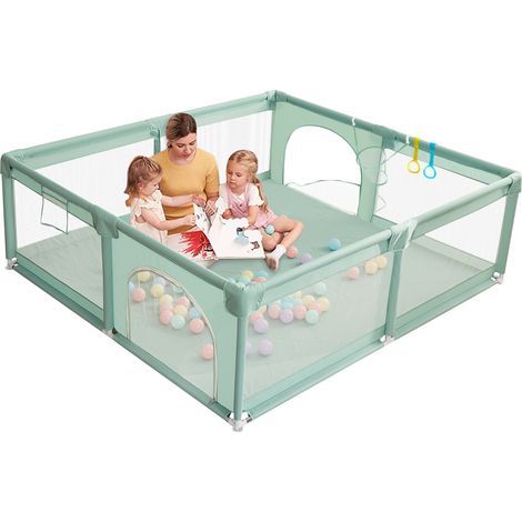 Insma – Parc bébé 150 x 180 x 66 cm – Tissu Oxford 210D – Tube en acier inoxydable – Maille respirante – Facile à assembler (1/3)