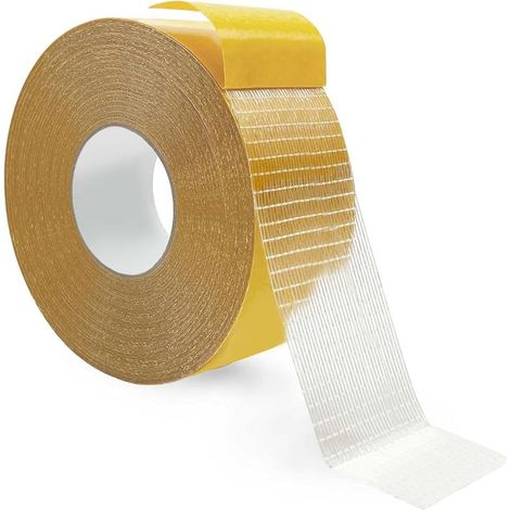1 rouleau Ruban adhésif double face en tissu très résistant, ruban adhésif double face multifonction double face 40 mm de large x 10 m de long haute adhérence forte ruban adhésif double face (1/5)