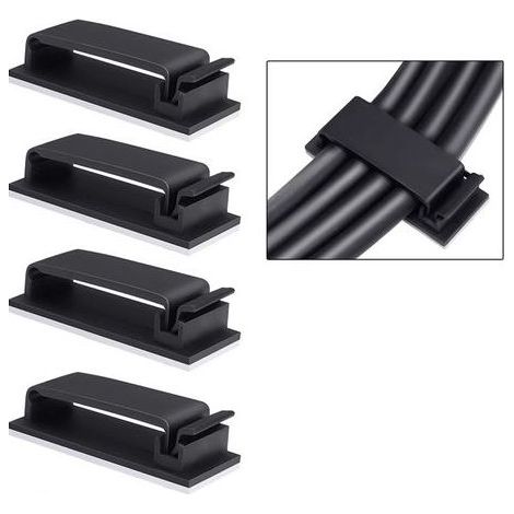 100 selbstklebende Kabelclips (3M), Kabelorganizer, Kabelorganizer für TV/PC/Büro/Zuhause, inklusive Schaber und Reinigungstuch (1/2)