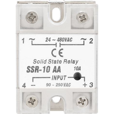 Noise-reducing relay made of plastic and metal, 90-250V AC input, 24-480V output, static, vibration-resistant, for industrial automation processes (1/5)