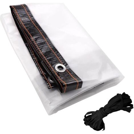 Bâche de protection transparente 2 x 2,5 m – Polyéthylène épais – Résistante aux intempéries – Œillets en aluminium tous les 50 cm (1/5)