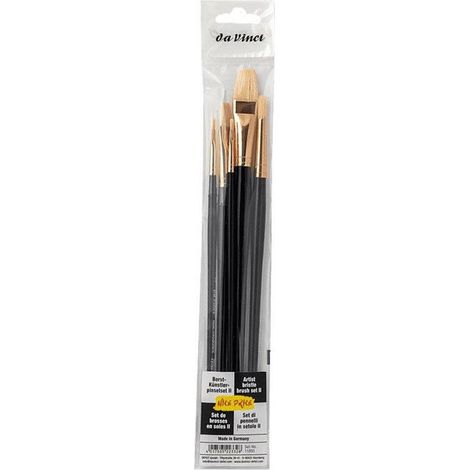 Pinceaux - Plat - Rond - Fibres naturelles - Tailles 0,2,10,14 et 16 - Acrylique - Huile - Da Vinci (1/2)