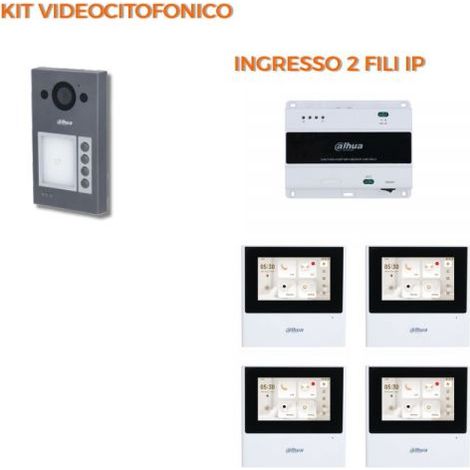 Dahua Kit videocitofonico 2 Fili IP - Posto esterno VTO3312Q-P + Monitor 4.3" VTH2612L-W Nr.04 Monitor