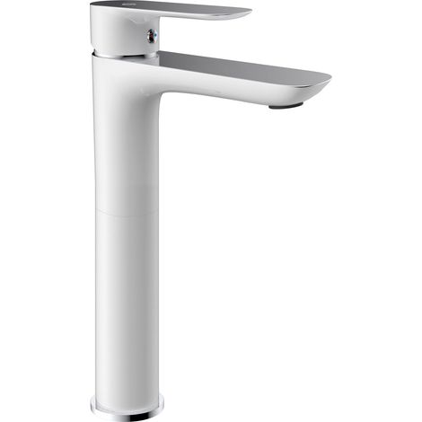 Grifo de lavabo con mezclador monomando Cassio Blanco/Cromo caño (1/2)