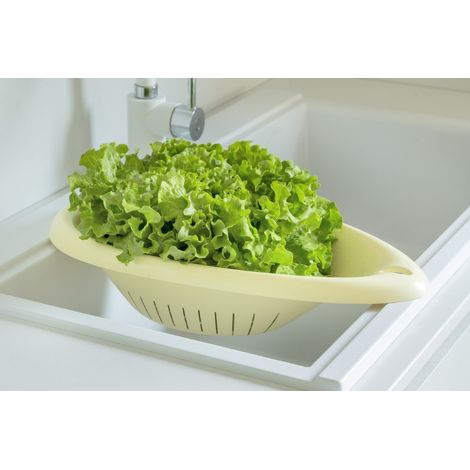 SCOLATUTTO OVALE SCOLA PASTA VERDURE PLASTICA 47X23X10,5H CM VARI COLORI SET 5 PEZZI - BAMA (1/2)
