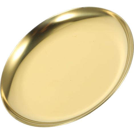 Plateau à Bijoux Organise Vos Bagues et Accessoires Élégance en Acier Inoxydable Doré Rond Facile à Nettoyer et Confortable Toucher (1/5)