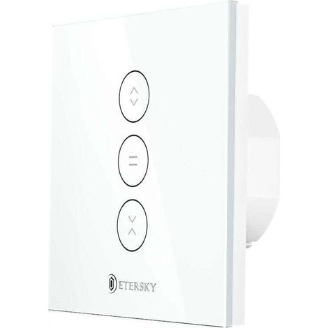 Paryou Interrupteur à rideau connecté Wi-Fi 2.4 GHz Contrôle tactile Compatible Alexa et Google Home Timer intégré ABS retardateur de flamme (1/5)