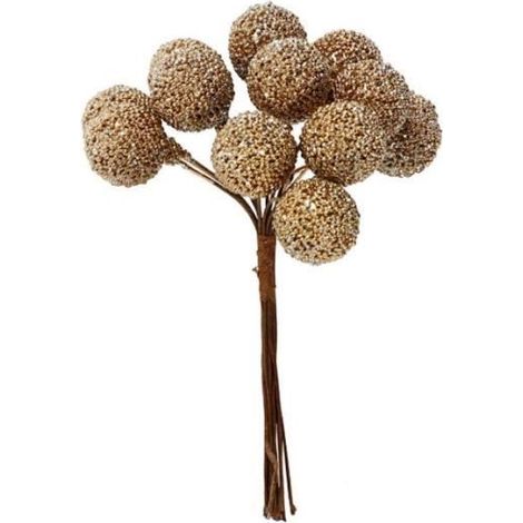 12 baies artificielles 'Creativ Company' Or 1.5 cm (1/3)