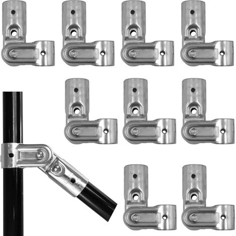Confezione da 10 fascette stringitubo regolabili a 2 vie per tubi strutturali. Adatte per tubi in acciaio inossidabile con diametro esterno di 25 mm. (1/5)