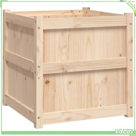 Jardinière d'extérieur - FAFEICY - 837424 - Bois de pin massif - 60x60x60 cm - Non traité (1/5)
