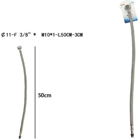Trade Shop - FLEXIBLER SCHLAUCH FLEXIBLER WASSERMISCHHAHN 50 CM F 3/8 X M10/1 69395 -
