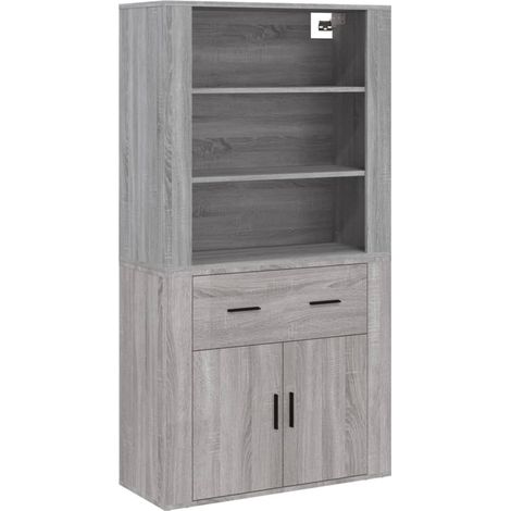 Buffet credenza cassettiera mobile contenitore organizer cucina soggiorno soggiorno alto sonoma derivati del legno grigio 020035639