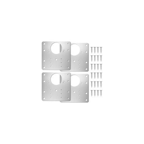 4 PCS Plaque de Reparation Charniere kit de Plaque Charniere Porte Placard avec 24 Vis Réparation Charniere Porte Placard pour Bois Étagères Armoires Meubles H217