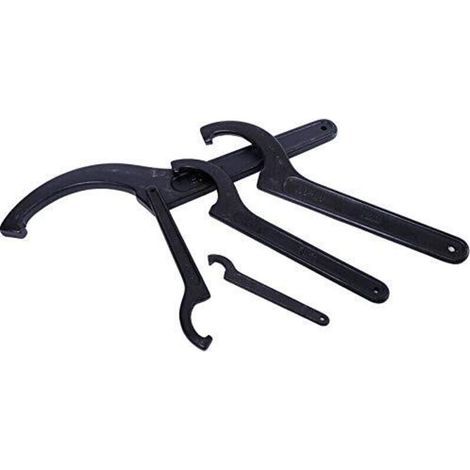 1x Clé à crochet réglable 85-105mm, clés à ergot, clé tricoise universelle, pour la fixation ou le démontage des écrous ronds et des couvercles de compteurs d'eau sur les machines-outils (1/3)