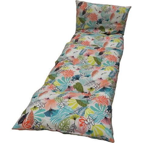 Sonnenliege-Kissen - JARDIN PRIVE - Honolulu-Flöckchen - 118 x 78 x 54 cm