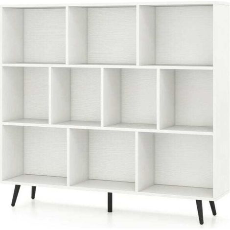 Salon, bureau ou chambre, rangez avec style grâce à cette bibliothèque 10 cubes blanche au design mi-siècle (1/5)