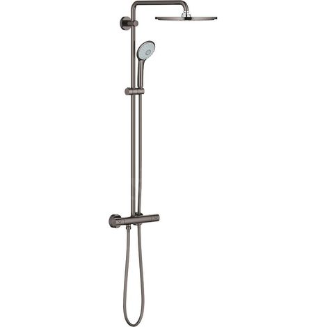 Grohe – Colonne de douche thermostatique Euphoria System 310 – Douche de tête 310mm en métal – Jet PureRain – Finition Hard Graphite