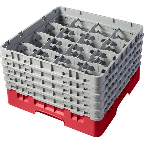 Casier lavage haut max 25.7 cm - 50 x 50 x 30.8 cm - Rouge - Lot de 2 - Cambro
