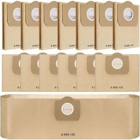 14 Pièces Sac à Poussière Compatible avec Kärcher WD3 6.959-130.0, Sacs de Rechange pour Aspirateur Compatible avec Kärcher WD3 1629, MV3 A2201, A2204, A2504, A2554, A2251, A2604, WD 3 Premium (1/5)