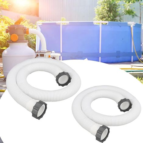 Manguera flexible para piscinas de 38 mm - Paquete de 2 x 150 cm, compatible con bombas de filtro de arena Intex y otras bombas de piscina - Manguera de repuesto para sistemas de filtración (1/5)