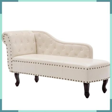 Chaise longue - 60783 - Blanc crème - Similicuir (PVC) - 168 x 58 x 77 cm (1/5)