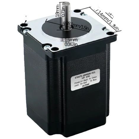 Motor paso a paso, corriente de 3 A, ángulo de paso de 1,8 grados, 57HS76, 2 Nm, 8 mm (1/2)