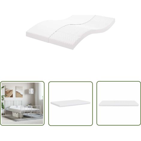 vidaXL Schaumstoffmatratze Weiß 120x210 cm 7-Zonen Härtegrad 20 ILD (1/5)