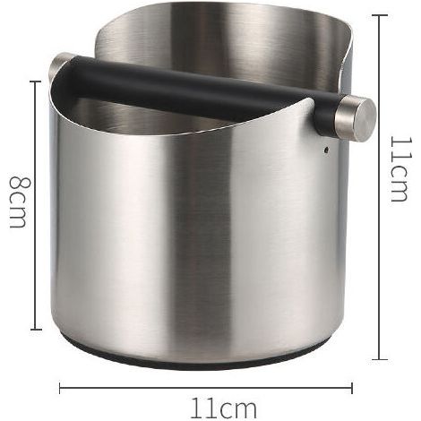 Boîte à marc de café en acier inoxydable avec barre de frappe et base antidérapante (1/5)