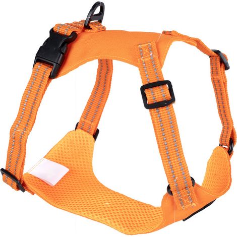 Reflektierende, verstellbare, multifunktionale und komfortable Leine für mittelgroße bis große Hunde, ideal für Spaziergänge. Orange, Größe S. (1/5)